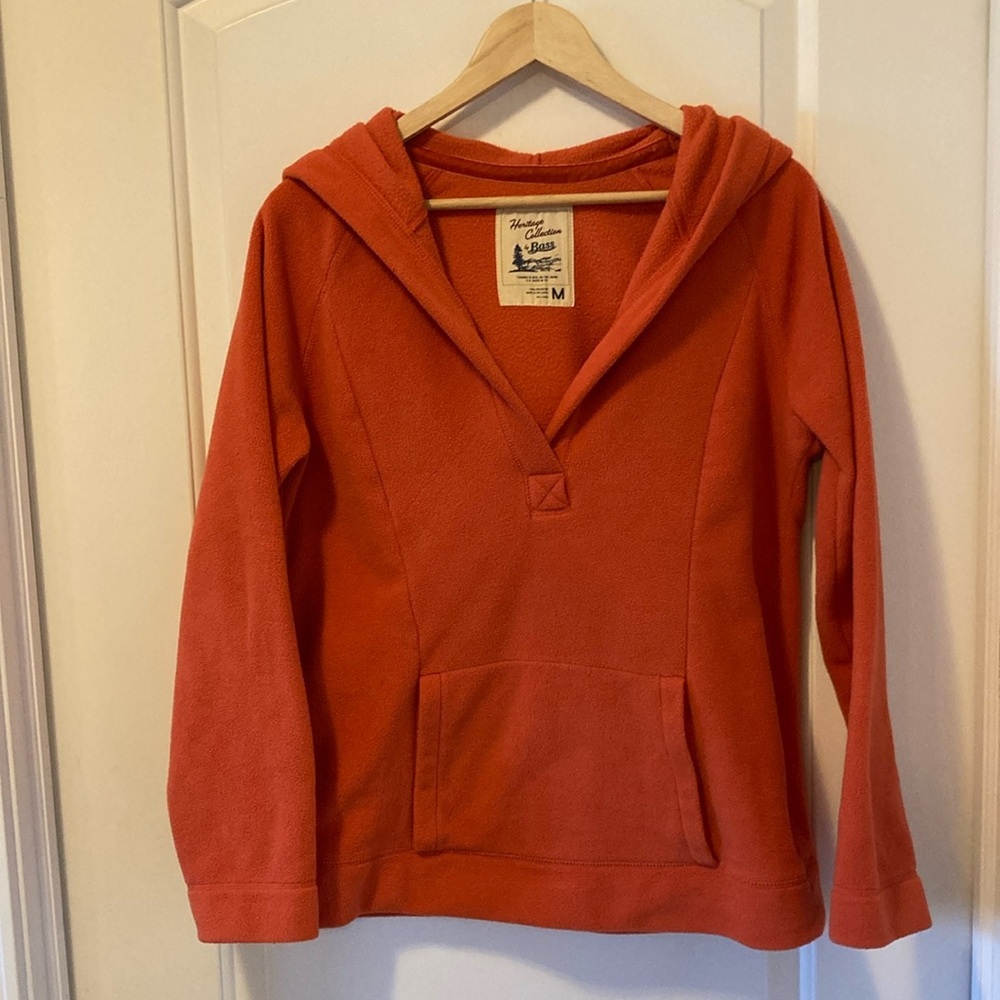 Orange Fleece Hoodie Size Medium EUC